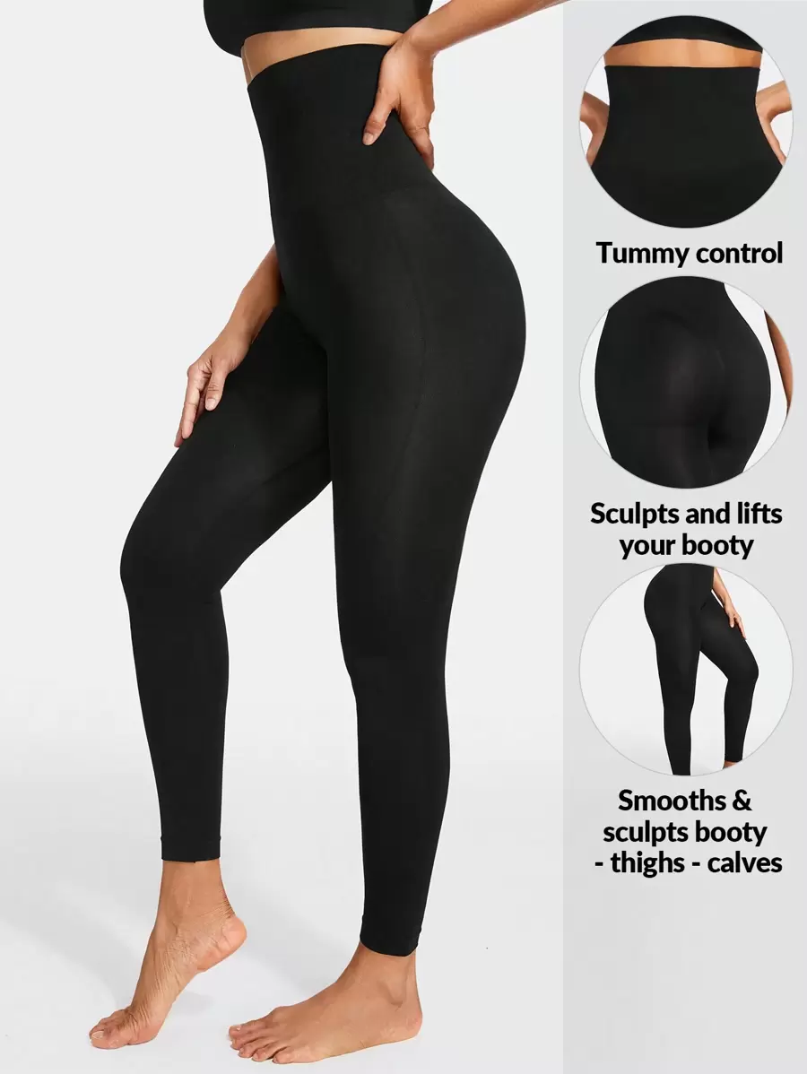 SHEIN Shape Pantalones De Cintura Alta Para Mujer Que Controlan El Abdomen Y Adelgazan