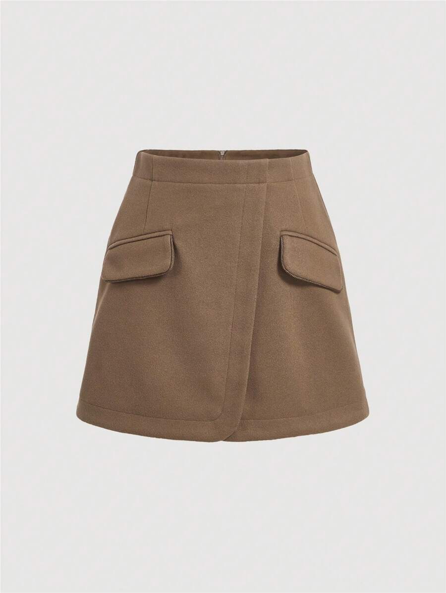 SHEIN MOD Flap Detail Skirt