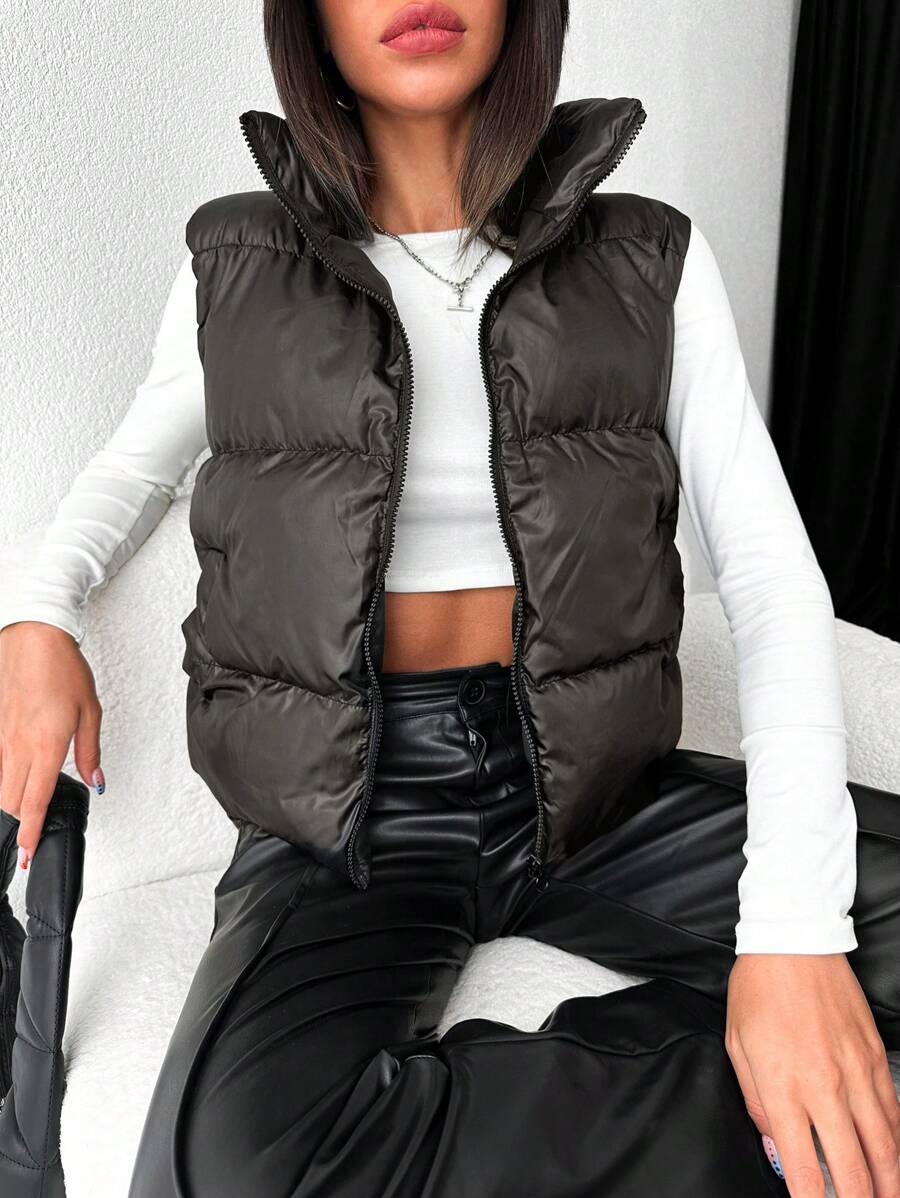 Met rits Puffer cardigan