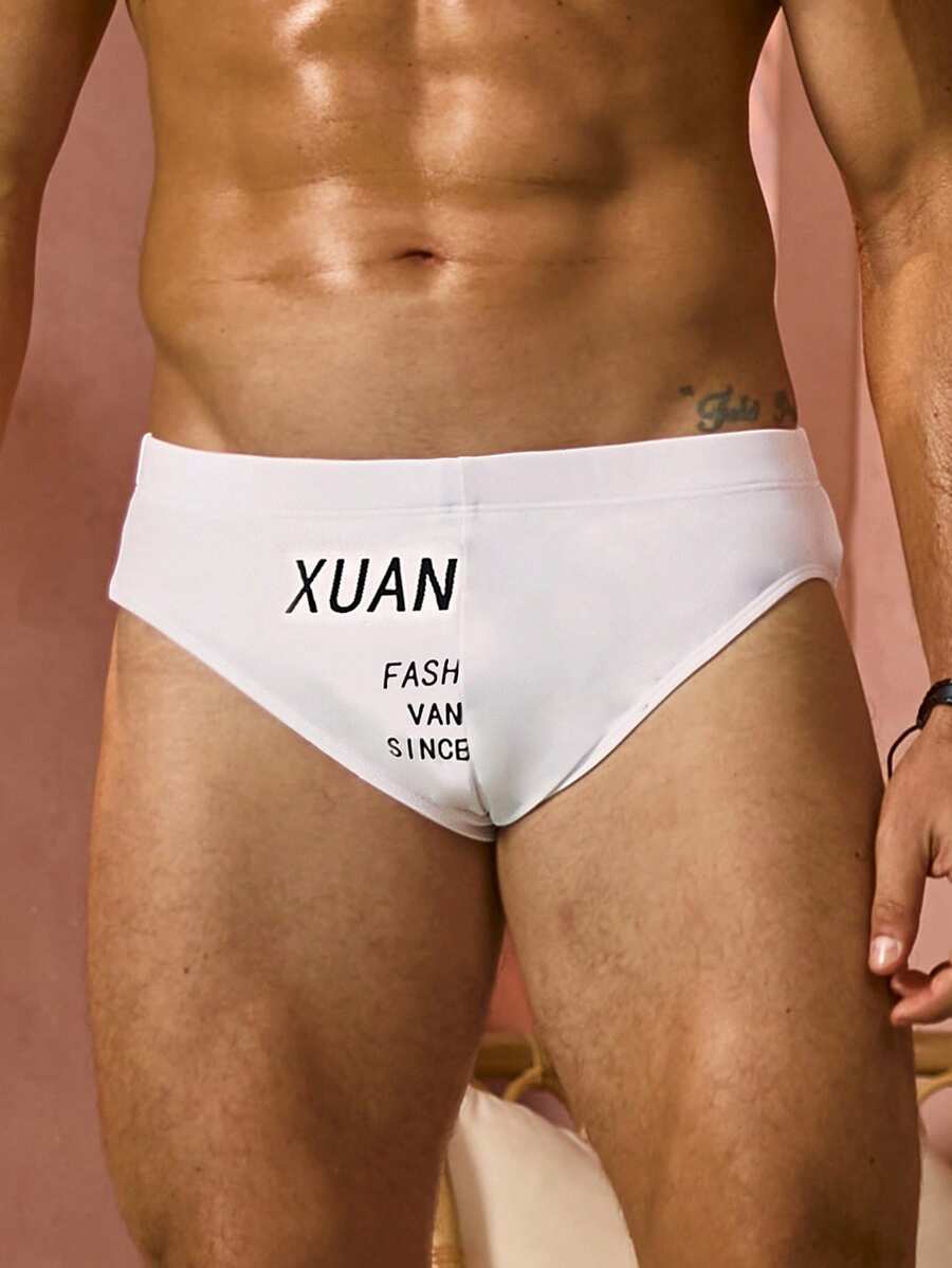 Manfinity Bañador De Hombres Con Impresión De Letras
