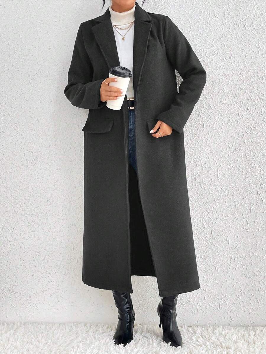 SHEIN Clasi Manteau Avec Rabat De Détail