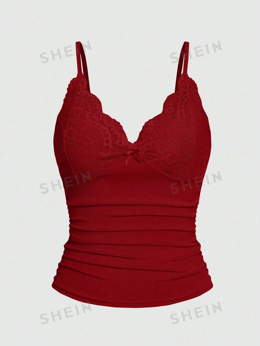 EgrlEra Camiseta de tirantes de encaje para mujer para el verano, ropa de Año Nuevo
