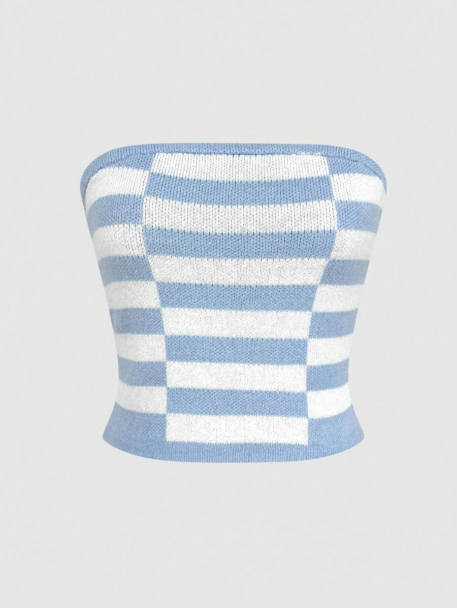Flirla Vrouwen Gestreept brei Bandeau-topje