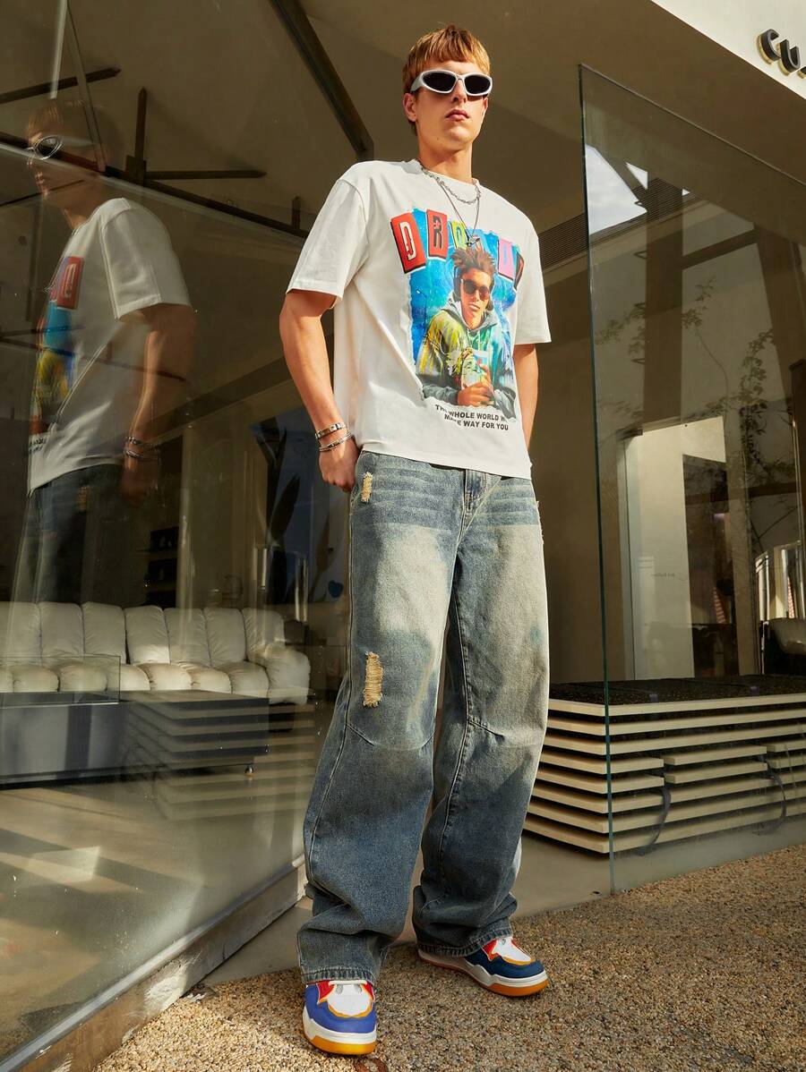 Manfinity EMRG Men'S LowRise LooseFit Wide Leg Jeans Without Elastane