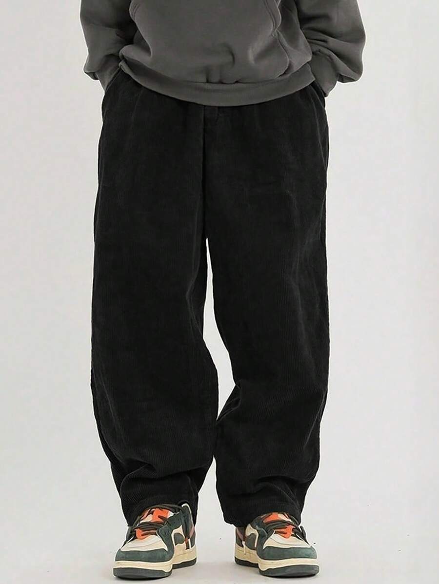 Manfinity Hypemode Pantalónes De Pana Sueltos Para Hombres