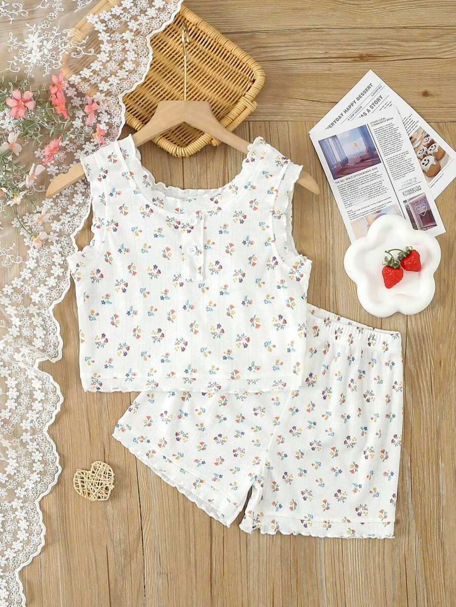 Conjunto De Roupa Íntima Floral Para Meninas Pré-adolescentes