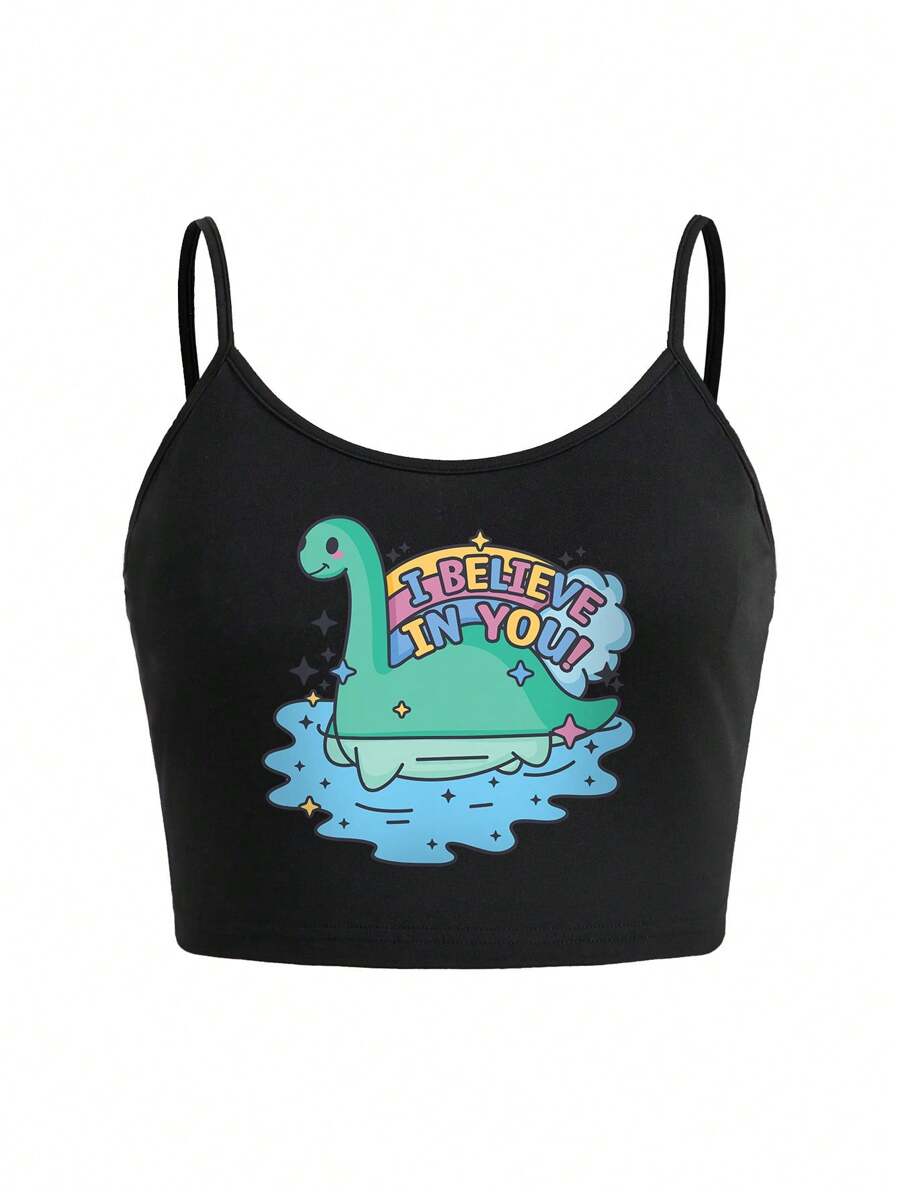 StarrifyStudio Top de tirantes con estampado de tortuga y eslogan para mujeres de talla grande, para salir, festivales
