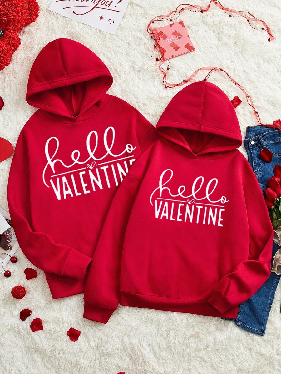 Manfinity Hypemode Sweat À Capuche Très Lâche Pour La Saint-valentin Imprimé Pour Homme