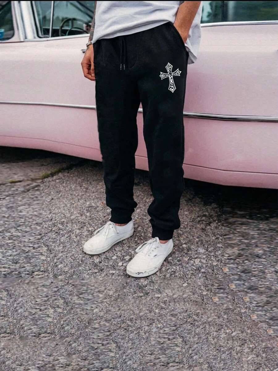 Manfinity LEGND Pantalones Deportivos Con Estampado Cruzado De Talla Grande Para Hombre