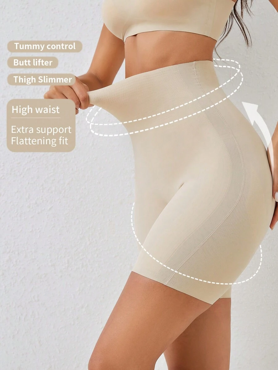 Women's High Waisted Shapewear Shorts In Solid Color
