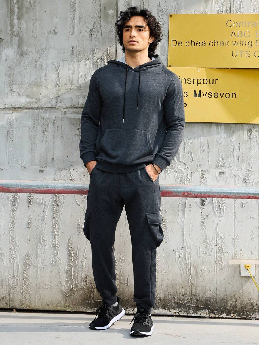 Manfinity Sport Corelite Boyfriend Style Men's Solid Color Athletic Suit Workout Set