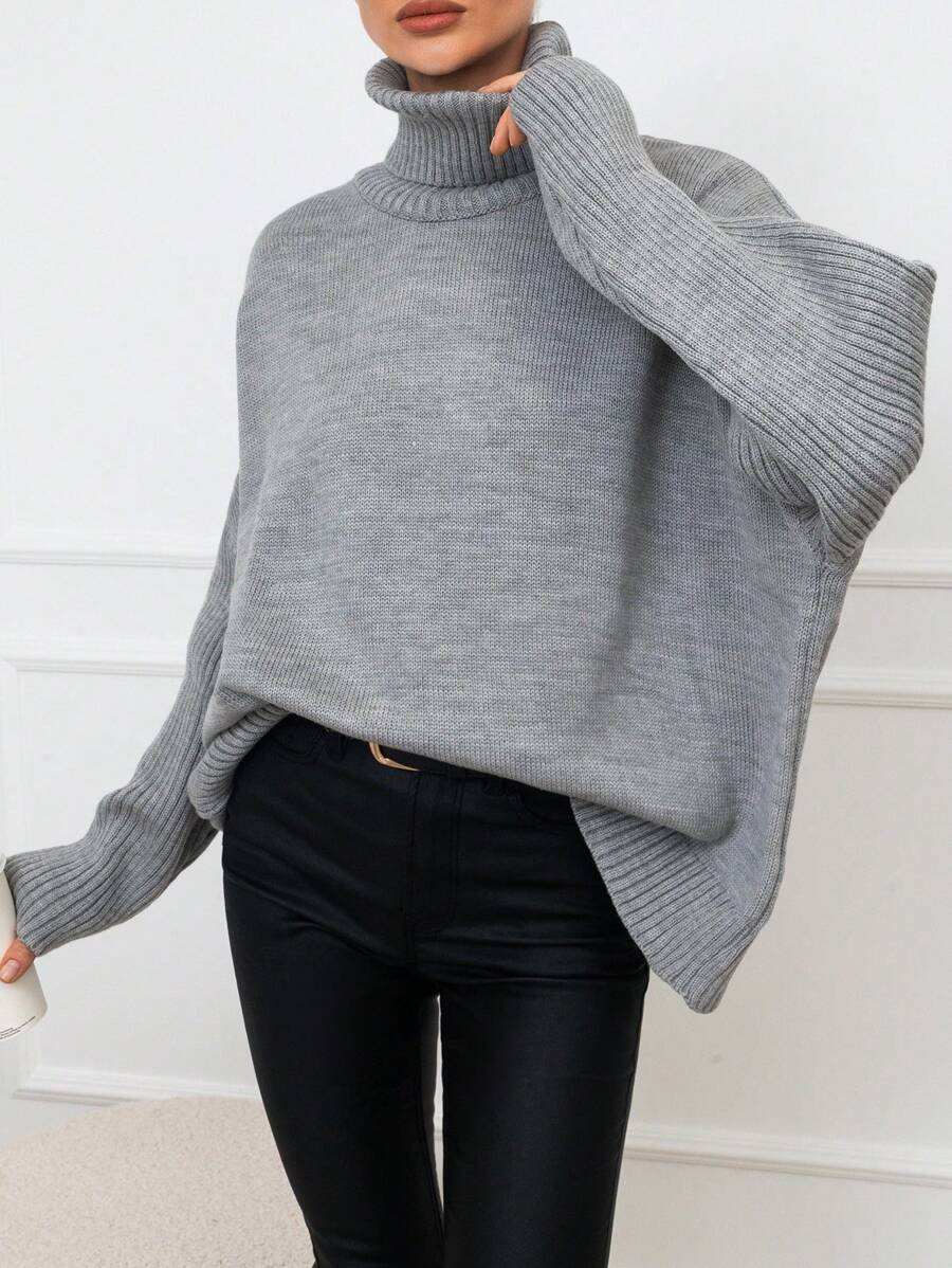 RueChic Oversized trui met col en vleermuismouwen