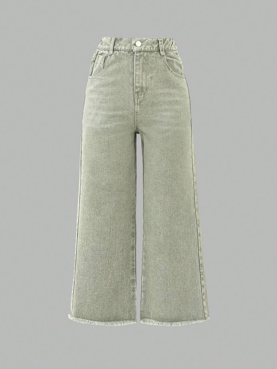 SHEIN Wildeya Pantalon Évasé Pour Filles Pré-adolescentes, Décontracté, À La Mode Pour Les Jours