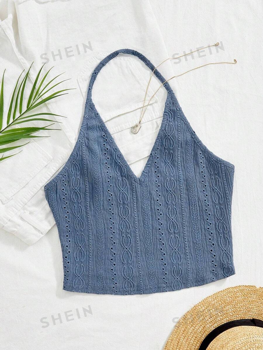Soleia Camiseta Sin Mangas Con Cuello Halter De Vacaciones Para Mujer