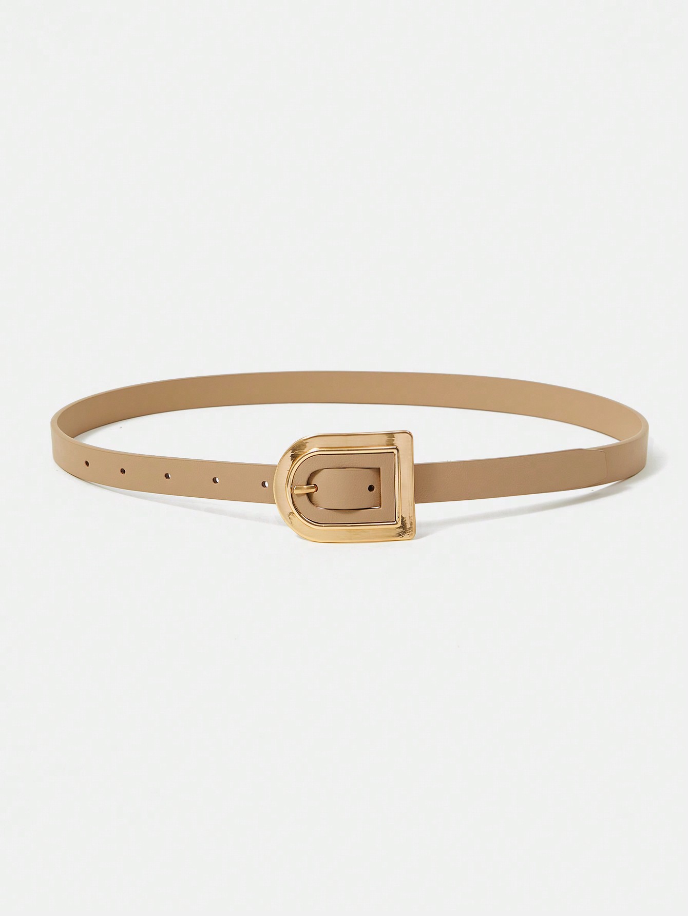 PUNCHED APRICOTCOLORED LEATHER BELT WITH BUCKLE,SCHOOL｜Motf