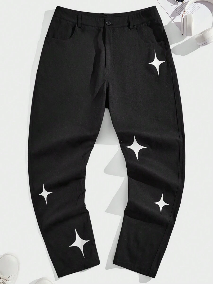Manfinity VCAY Men'S Star Print Casual Pants