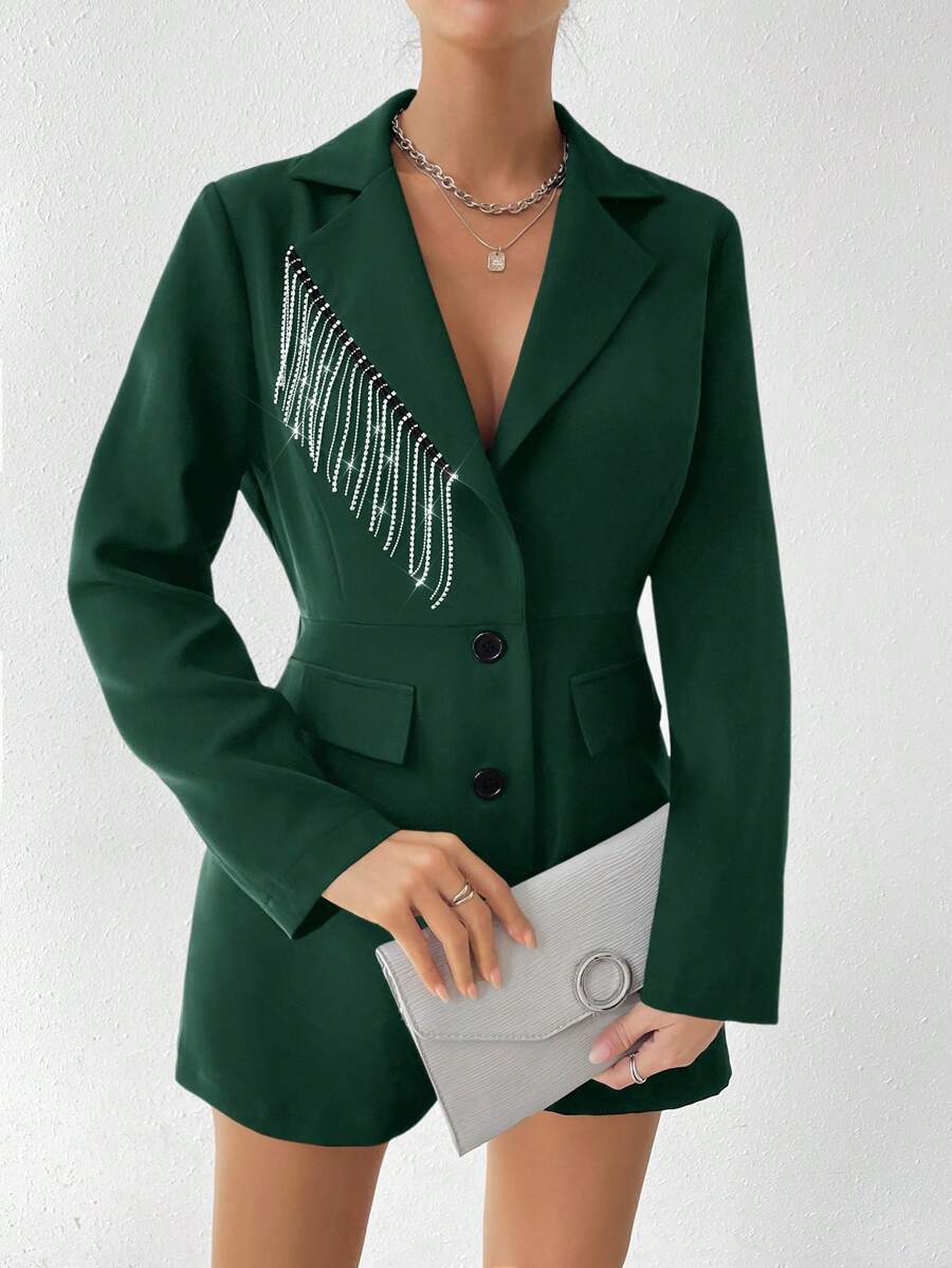 SHEIN Clasi Fringe Decorated Blazer Jacket SHEIN UK