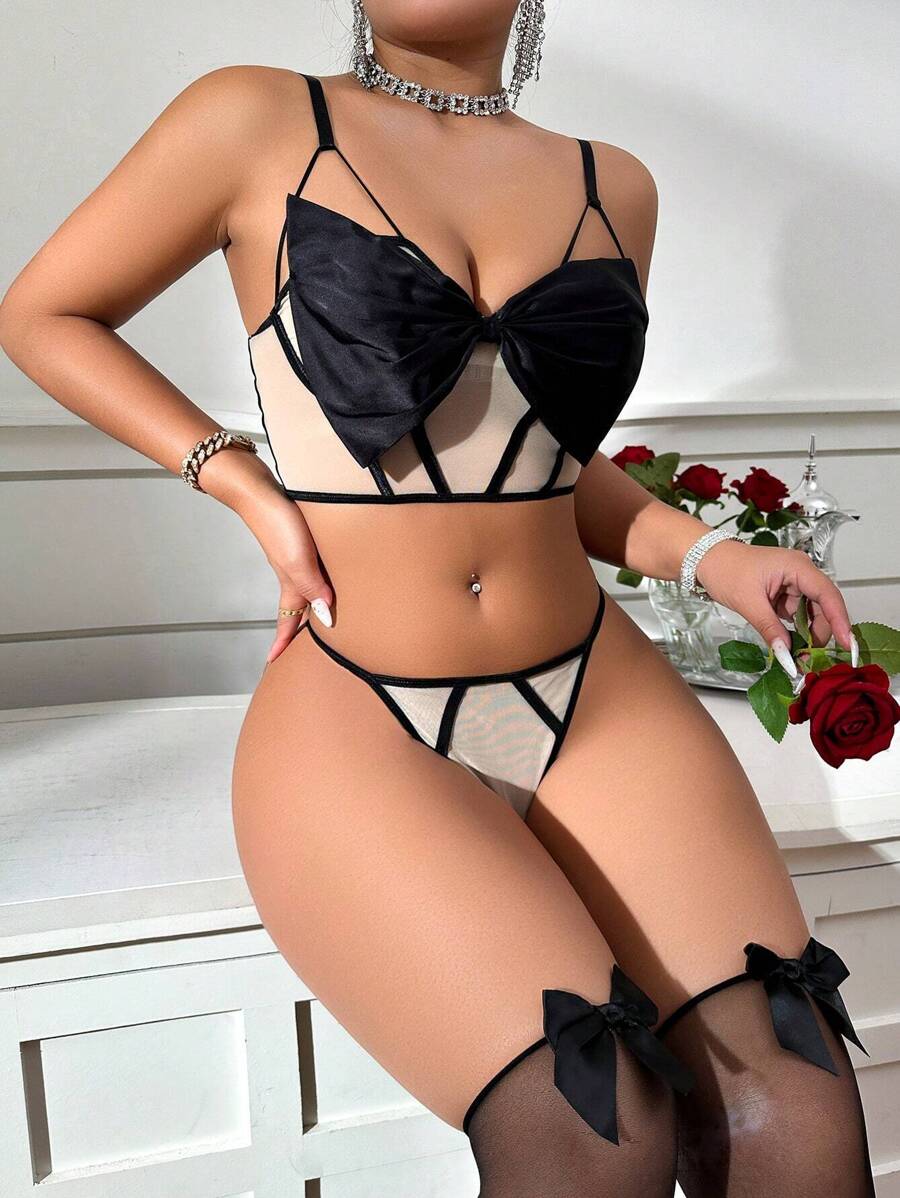Temporada De Bodas - Conjunto De Lencería Sensual De Alta Gama Decorada Con Dulce Lazo