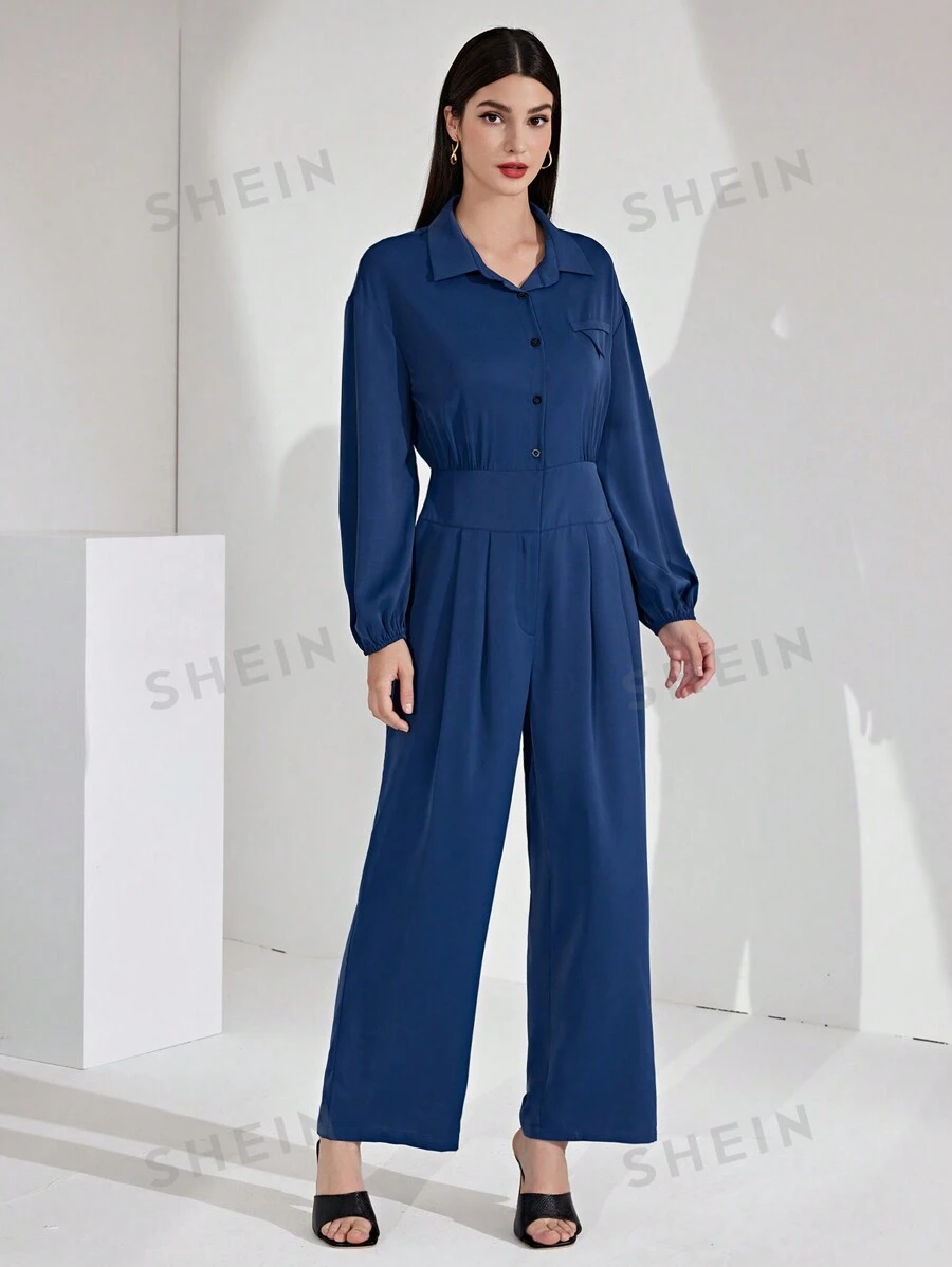 Mulvari Mono De Blusa De Manga Larga Con Hombros Caídos Para Mujer