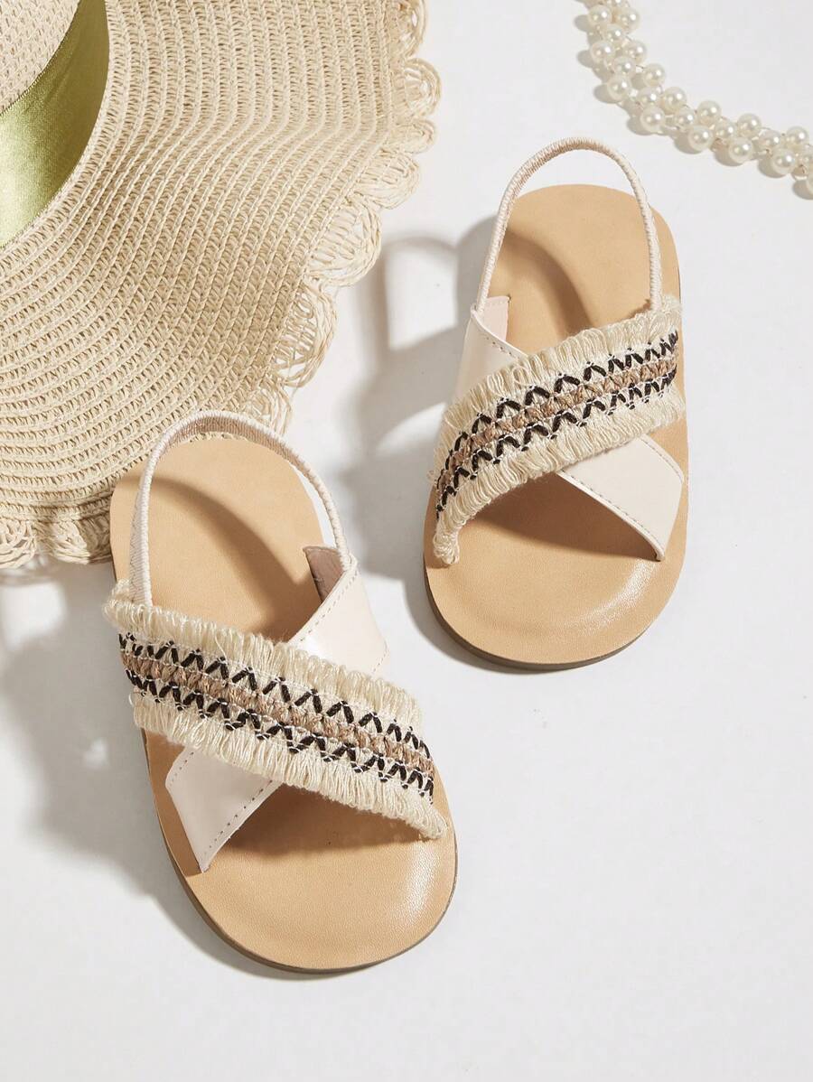 1pair Cute Princess Flat Sandals For Kids