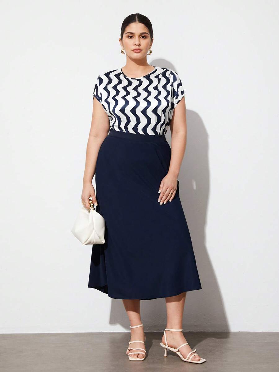 BizChic Plus Size Color Block Striped Shirt