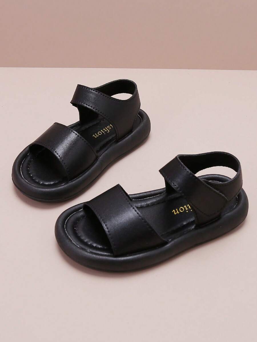 Kinder Lässig einfache schwarze Flach-Sandalen mit Riemen