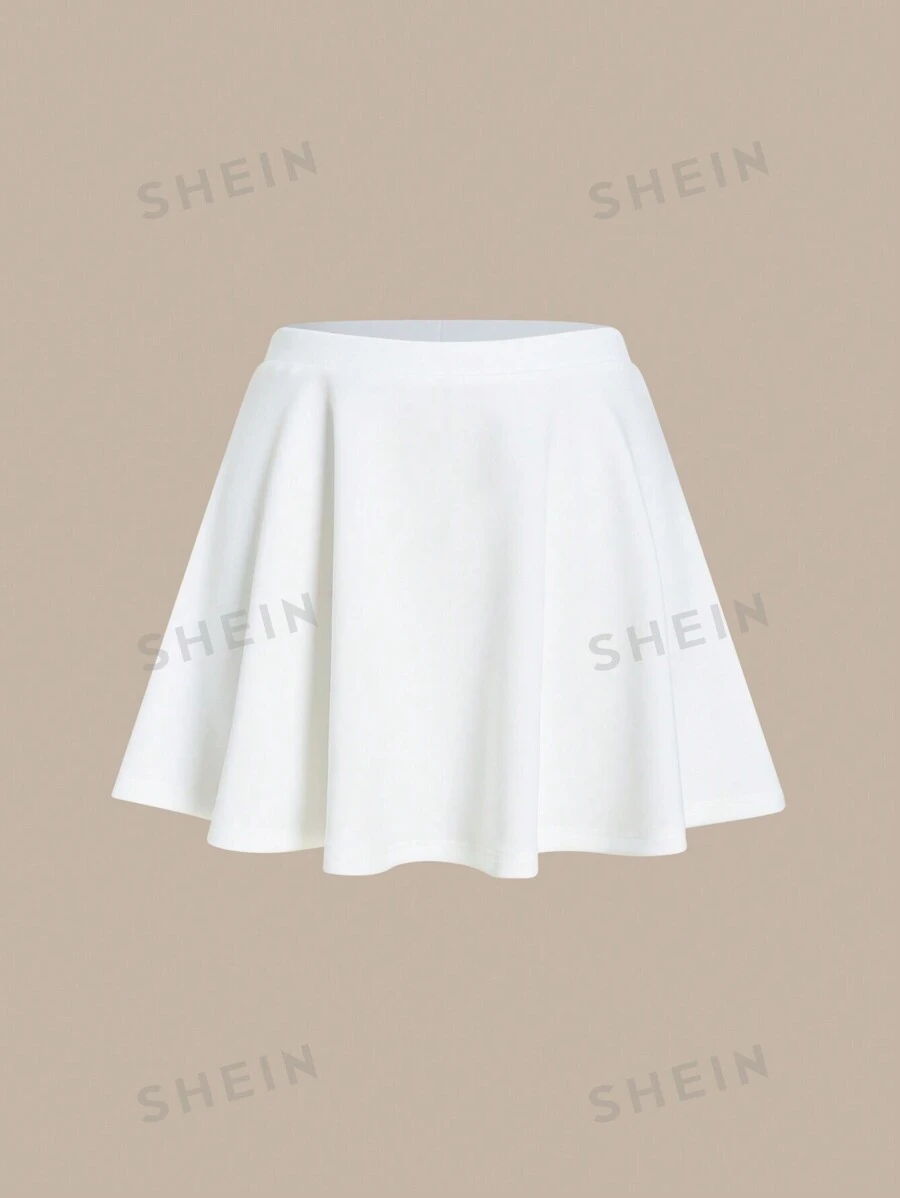 SHEIN BASICS Falda Casual De Color Sólido Para Mujer