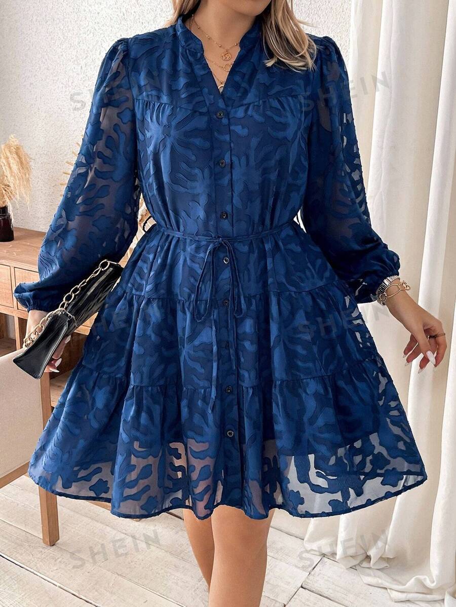 Celure Vestido Azul Talla Grande Para Mujer