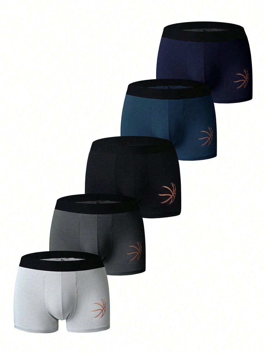 Men's Boxer Briefs, Breathable Comfortable Shorts, All Seasons Underwear, Plus Size (5pcs/Set)