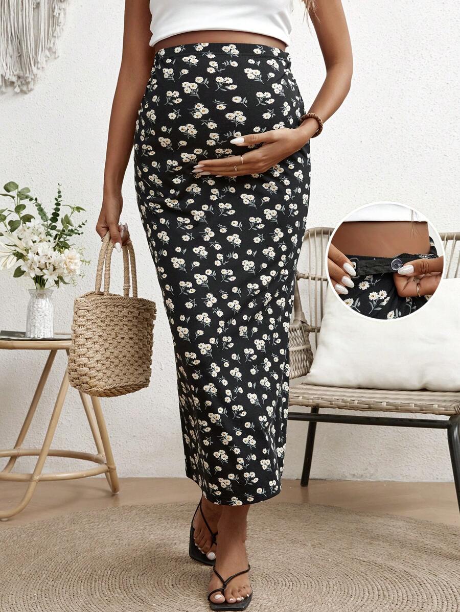 SHEIN Maternity Women's Active Vacation High Waisted Bodycon Skirt