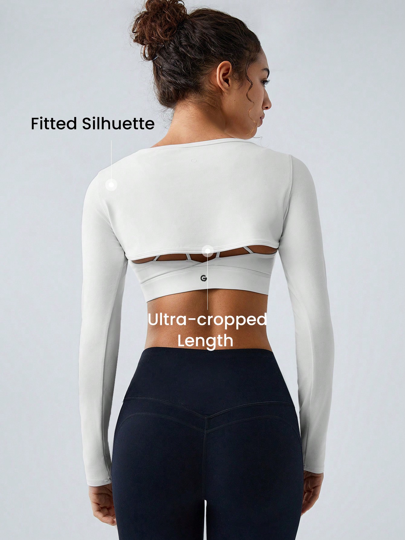 FeatherFit™ Gravity Long Sleeve Cropped Tank Shrug Top Low