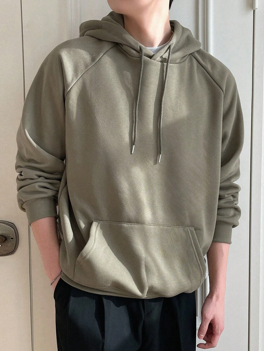 DAZY Homme Sweat-Shirt À Capuche À Poche Kangourou Manches Raglan À Cordon