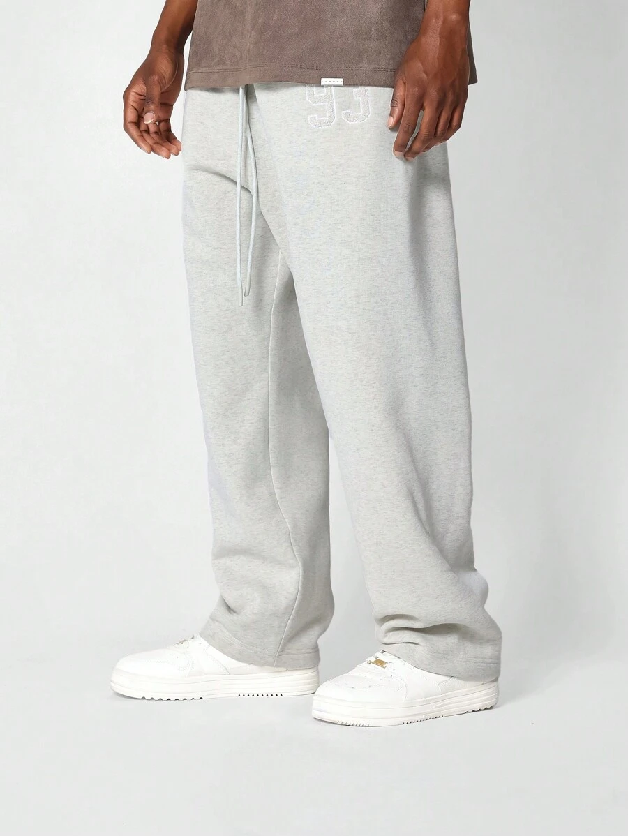 SUMWON Athletic Jogger Style Drop Crotch Sweatpants Ribbed Ankle Cuff Winter Workout Loungewear Track Pants Gym Training Performance Wide Leg Athleisure Bottoms