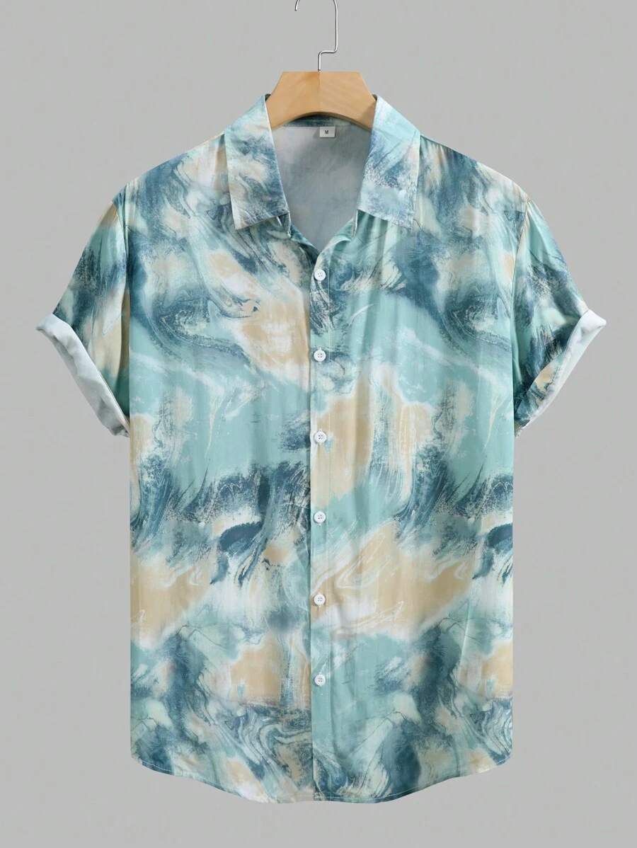 Men's All-Over Printed Short Sleeve Hawaiian Shirt