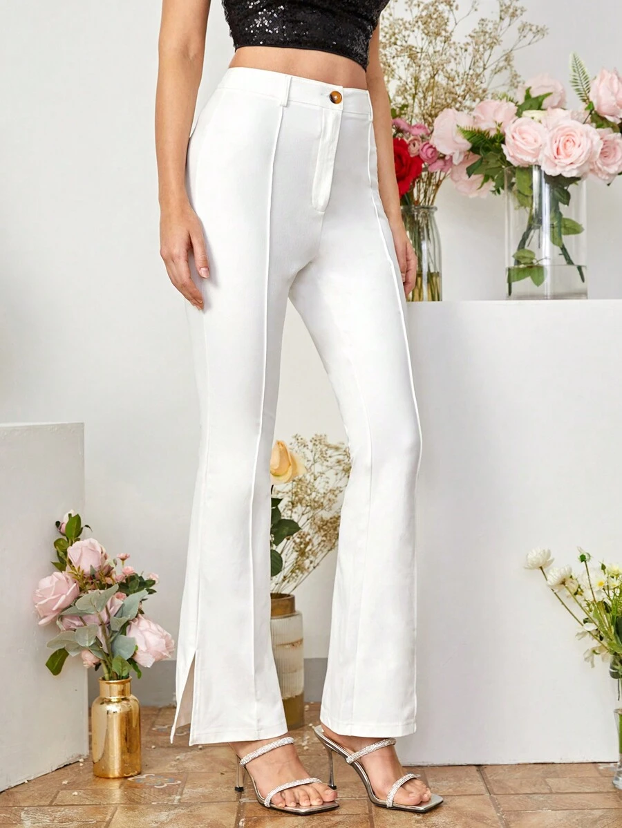 SHEIN BAE Slit Hem Flare Leg Pants