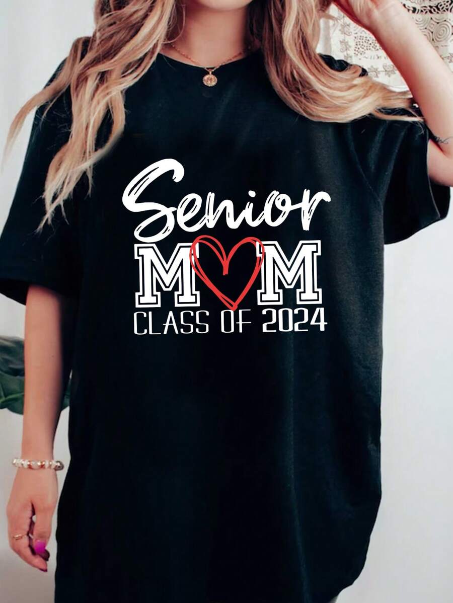 INAWLY Grote maten Vrouwen Hartprint Oversized T-shirts