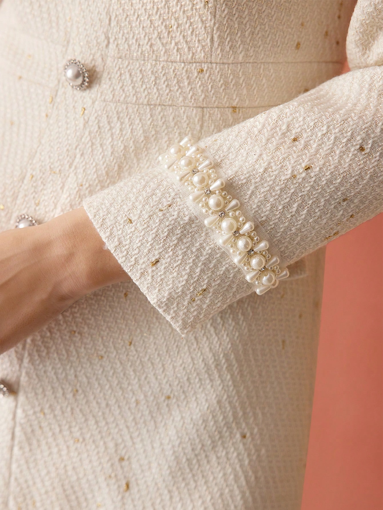 May Pearl Burton Tweed Flared Dress ワンピース Pearl Collar Tweed Dress | Kate Spade New York