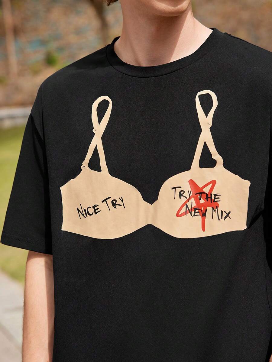 Manfinity VCAY Camiseta Casual De Cuello Redondo De Punto Para Hombre
