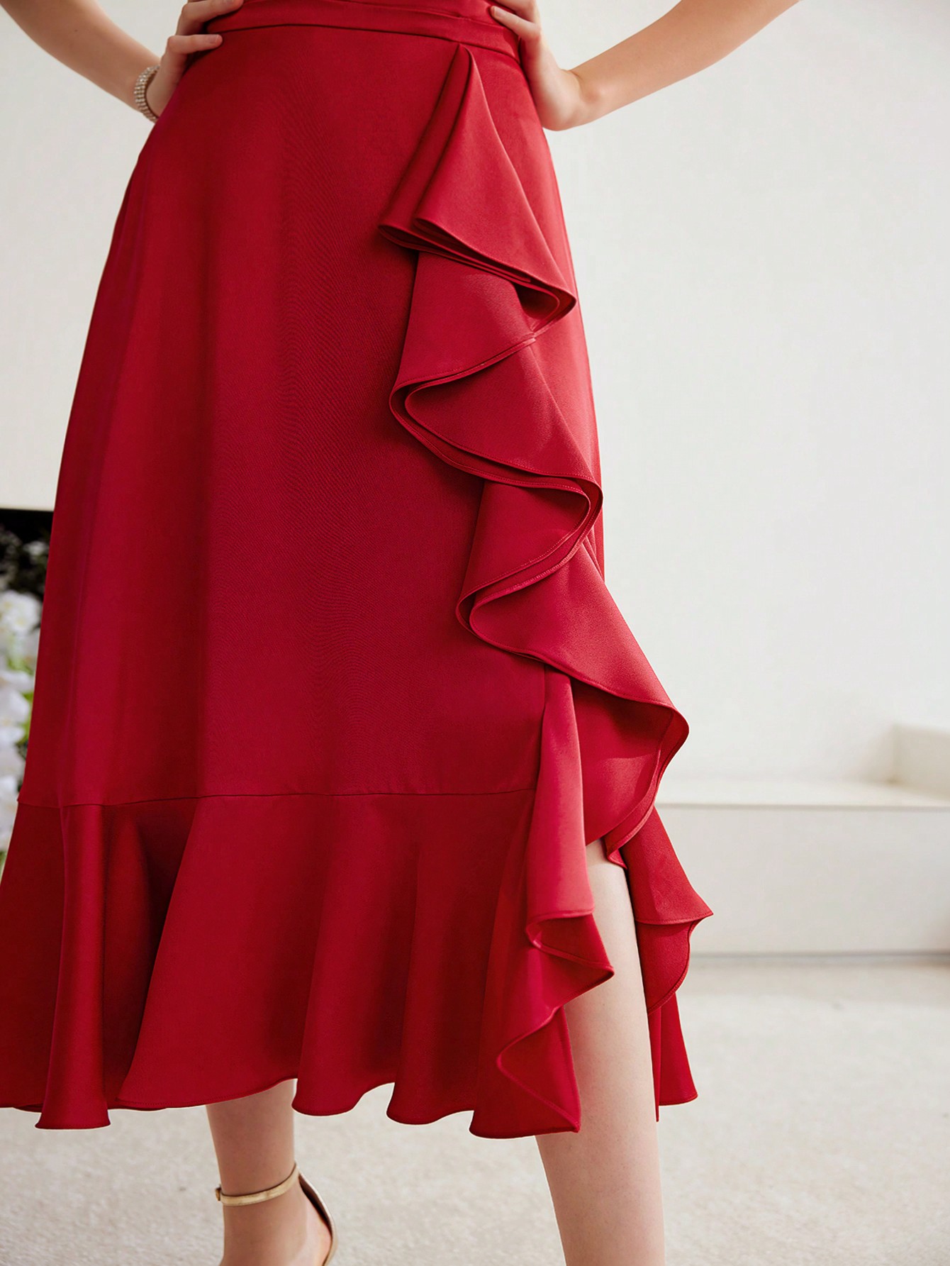 【as\"on】MOA FRILL SKIRT Ruffle Mini Stripe Cotton Skirt - ONFEMME By Lindsey's Kloset