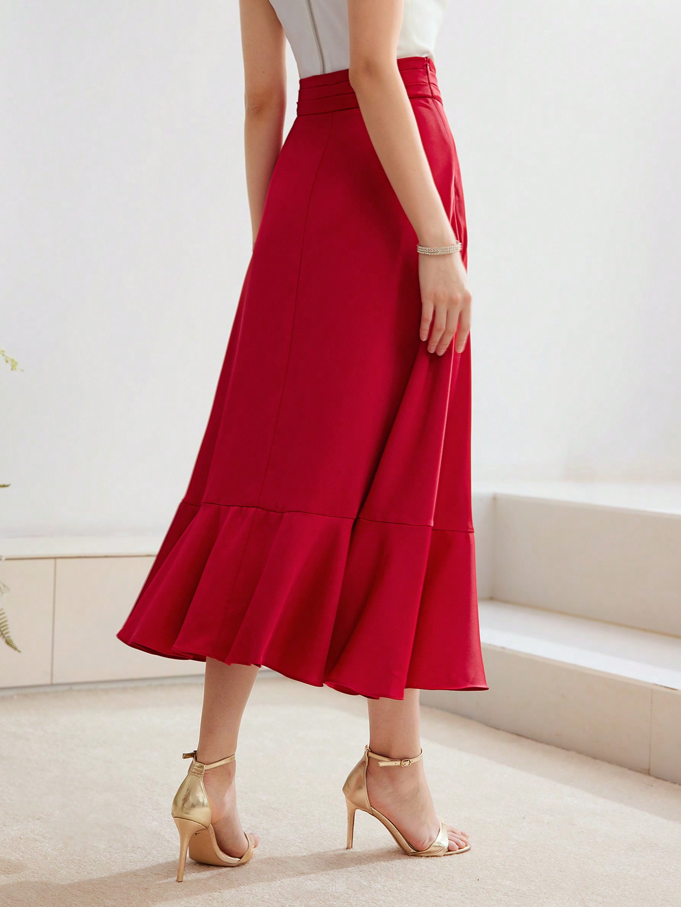 【as\"on】MOA FRILL SKIRT Ruffle Mini Stripe Cotton Skirt - ONFEMME By Lindsey's Kloset