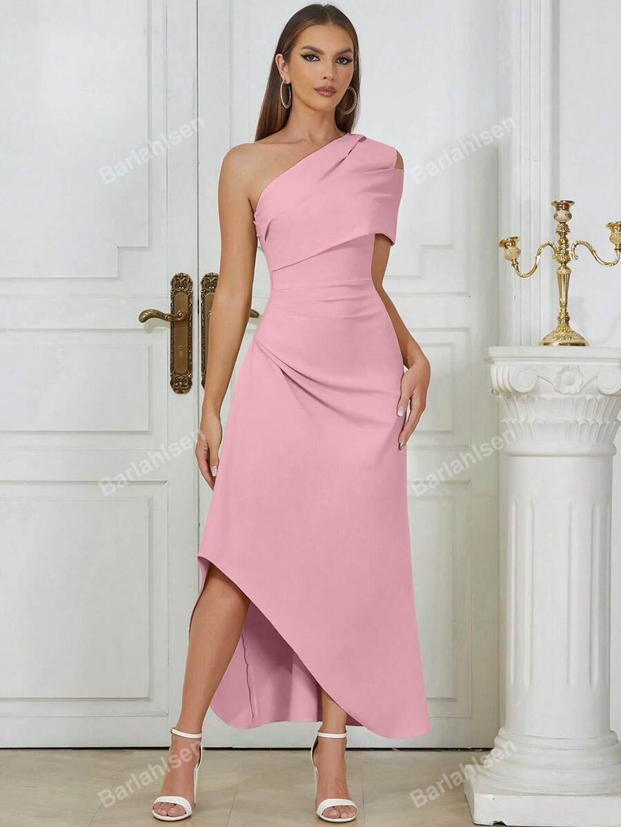 Elegancka seksowna asymetryczna sukienka bodycon na jedno ramię bez rękawów dla kobiet