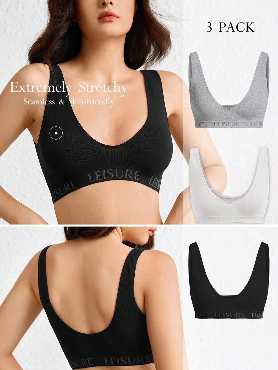 Ocili Ocili Débardeur De Soutien-gorge Sans Couture Pour Femmes Avec Détail De Lettres Et Bretelles Lingerie