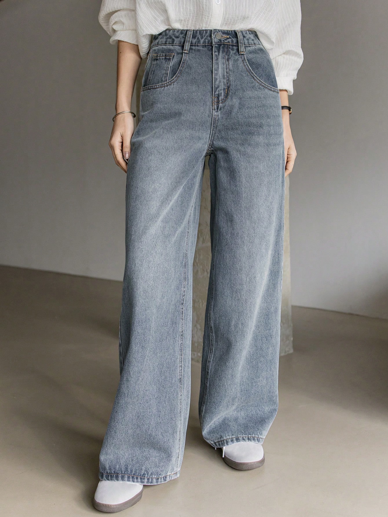★ODOR★ Dollar wide denim pants P0000GDG Wide Leg Denim Jeans Old Money Style｜DAZY