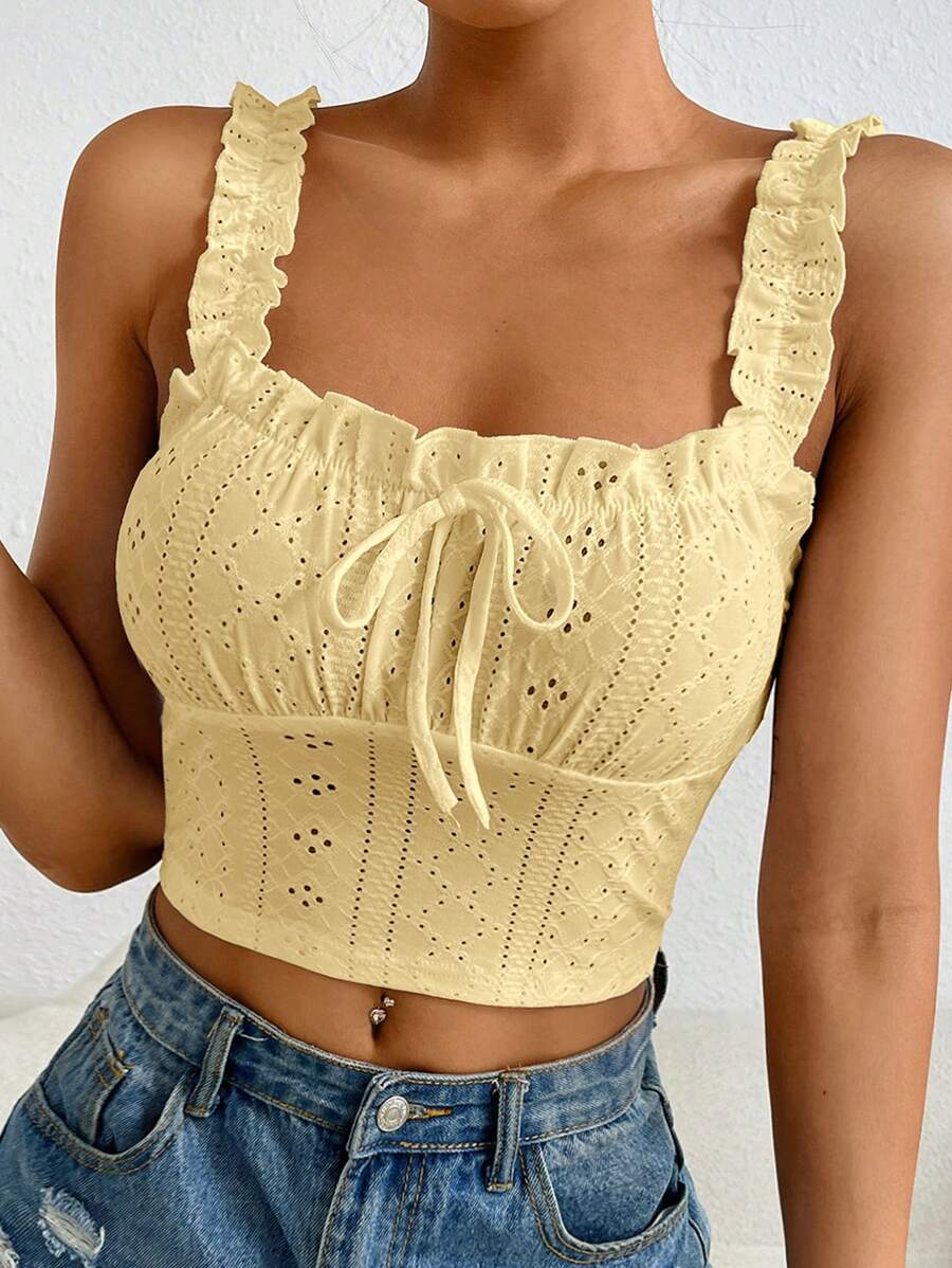 SHEIN EZwear Square Neckline Ribbed Knit Tight Fitted Tank Top With Thick Shoulder Straps