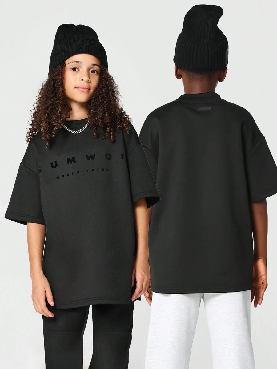 SUMWON T-shirt premium oversize avec imprimé floqué pour préadolescentes