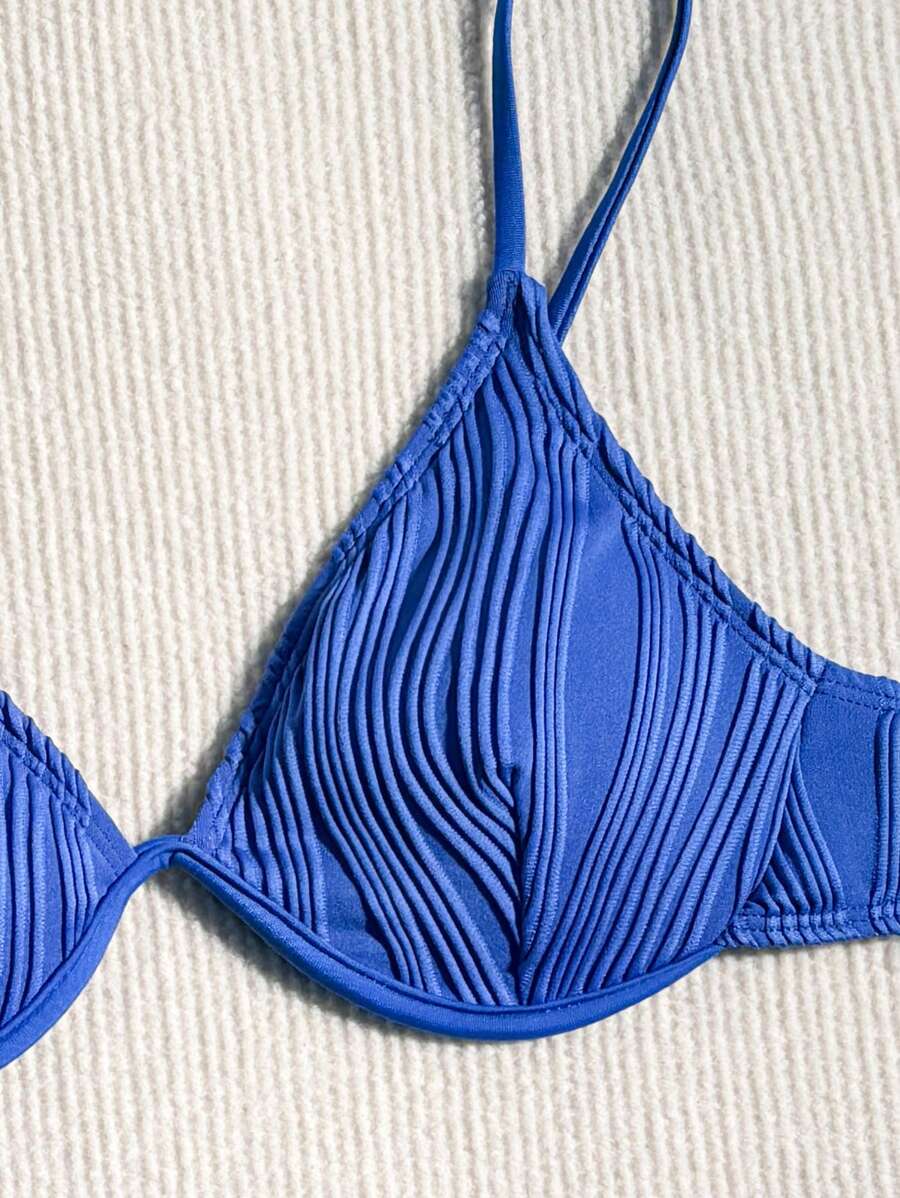Swim Basics Damen Texturiertes Bikini Set In Zwei Teilen Mit Push Up