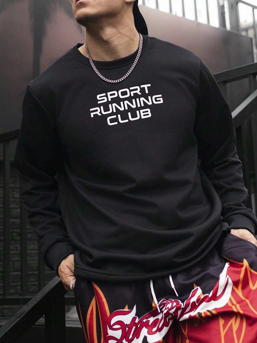 Manfinity Sport Corelite Felpa Uomo con Stampa di Lettere a Manica Lunga, Abbigliamento Sportivo Uomo
