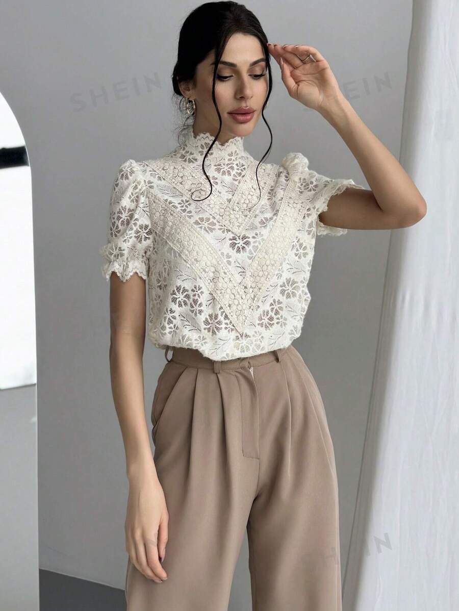 Firerie Camisa Elegante De Mujer Con Tela Texturizada Y Mangas Con Volumen Para La Temporada De Bodas