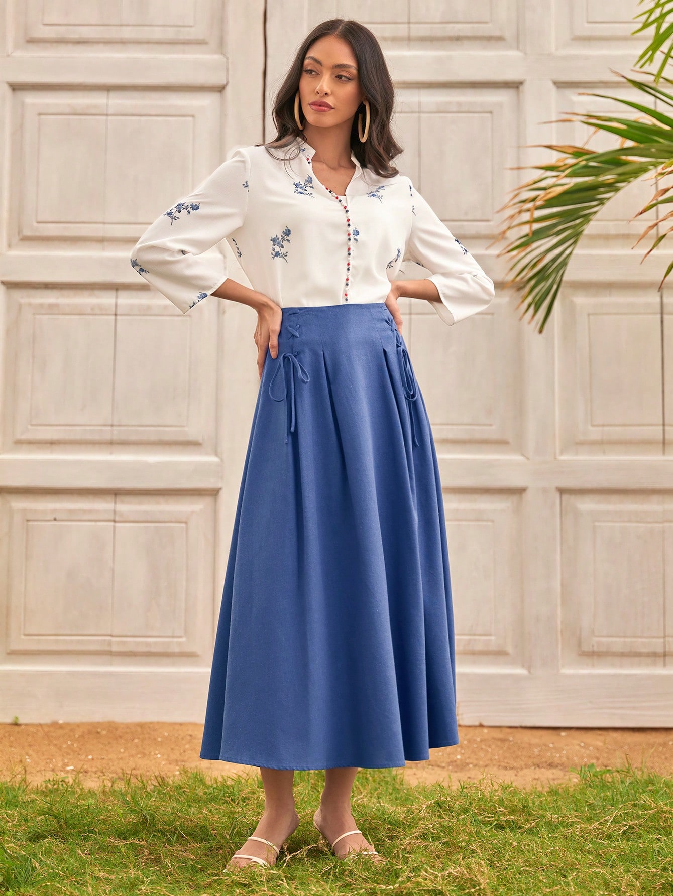 エマ様♡専用 Solid Color Cross Back Loose Fit Skirt｜EMMACLOTH
