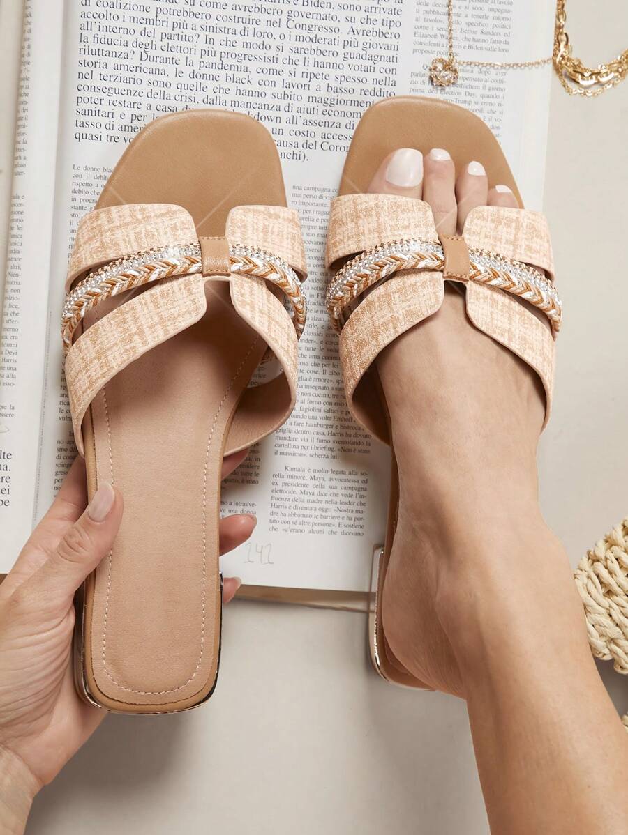 SHUZIA Women's Flat Solid Color Slippers Sandals